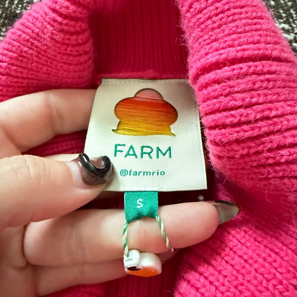 🆕 FARM Rio pink sequin sweater - Picture 2 of 4